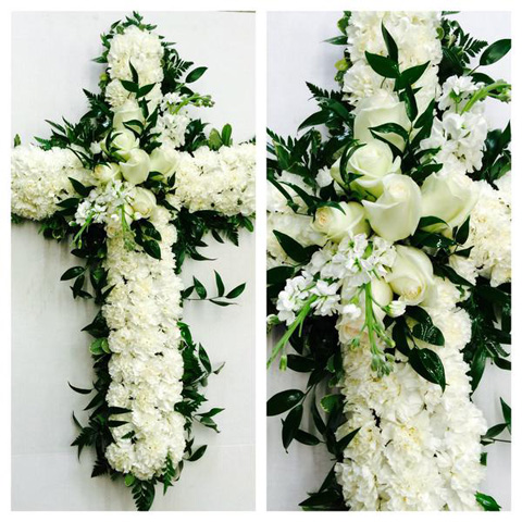 Cross flower arrangements for funeral